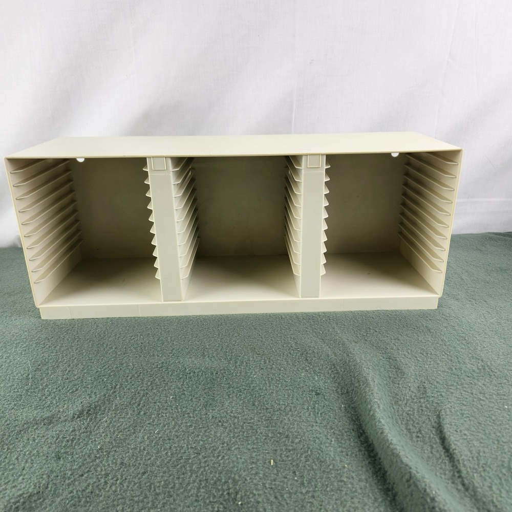 1990 ALPHA 36 CD Shelf Storage White Plastic Media Wall Rack Desktop USA Vintage